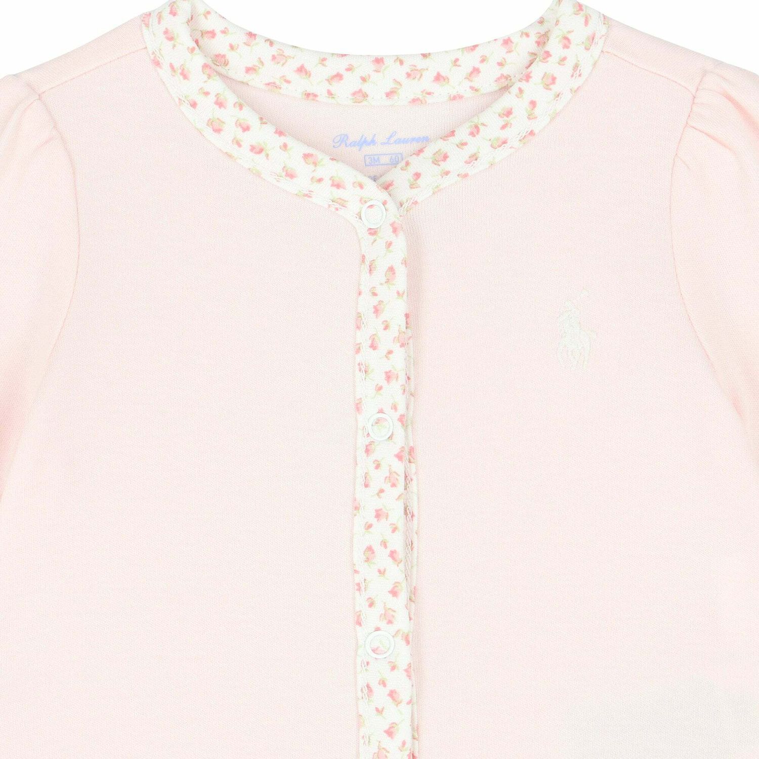 Baby Girls Pink Logo Babygrow, 1, hi-res image number null