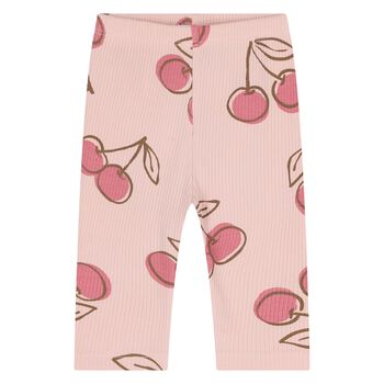 Younger Girls Pink Cherry Leggings
