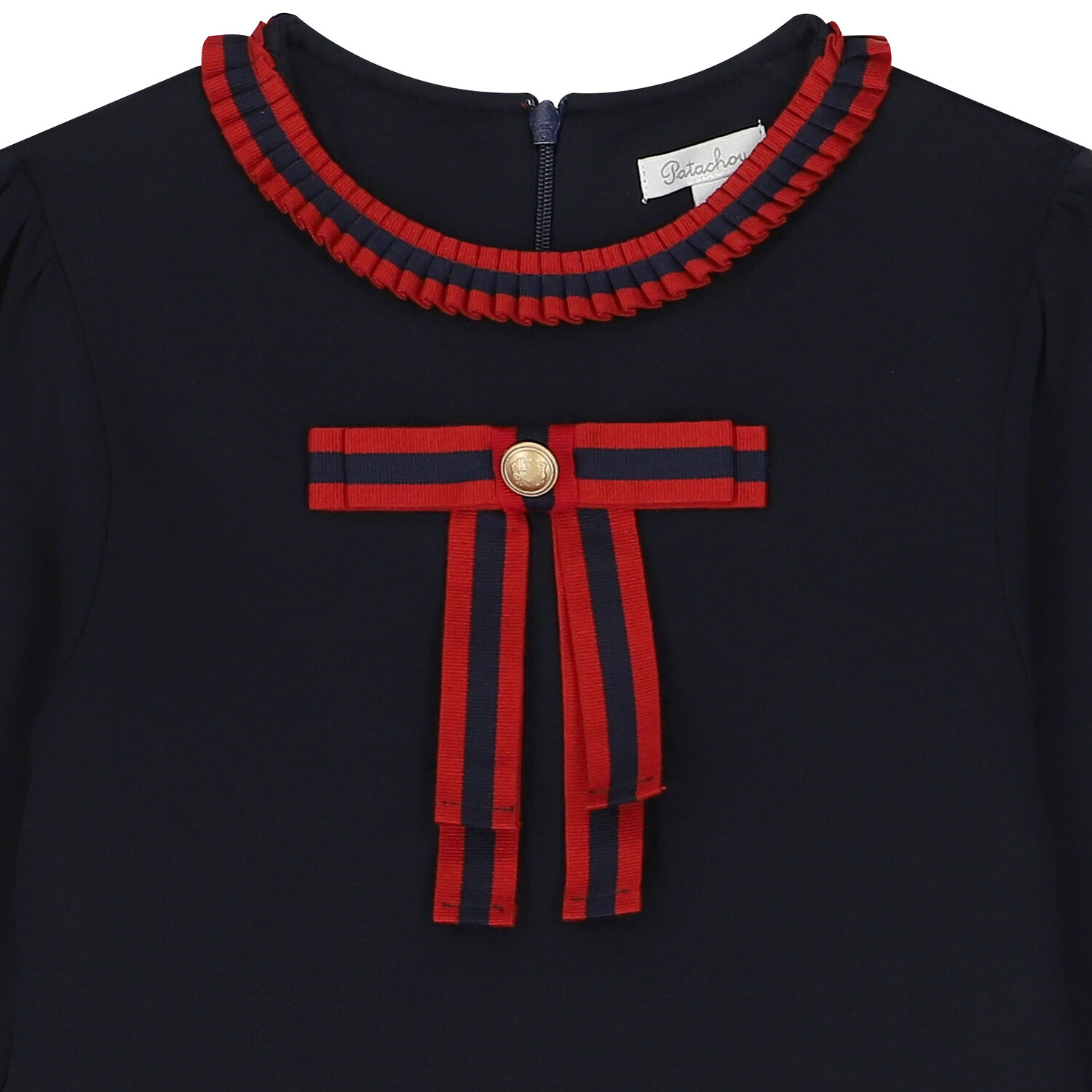 Girls Navy Blue Pleated Dress, 1, hi-res