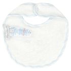 Baby Boys White & Blue Logo Bib, 1, hi-res