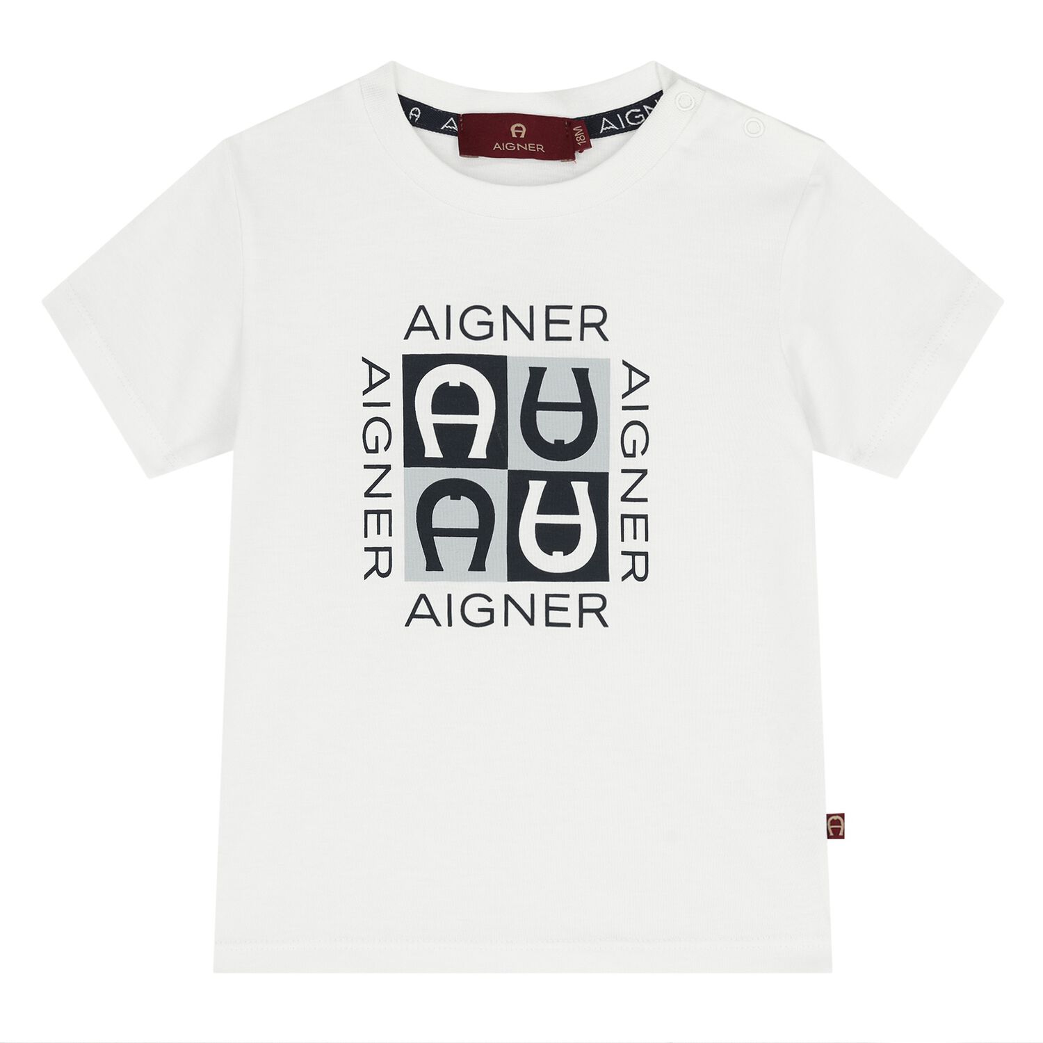 Younger Boys White Logo T-Shirt, 1, hi-res