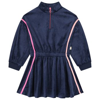Girls Navy Blue Glitters Dress