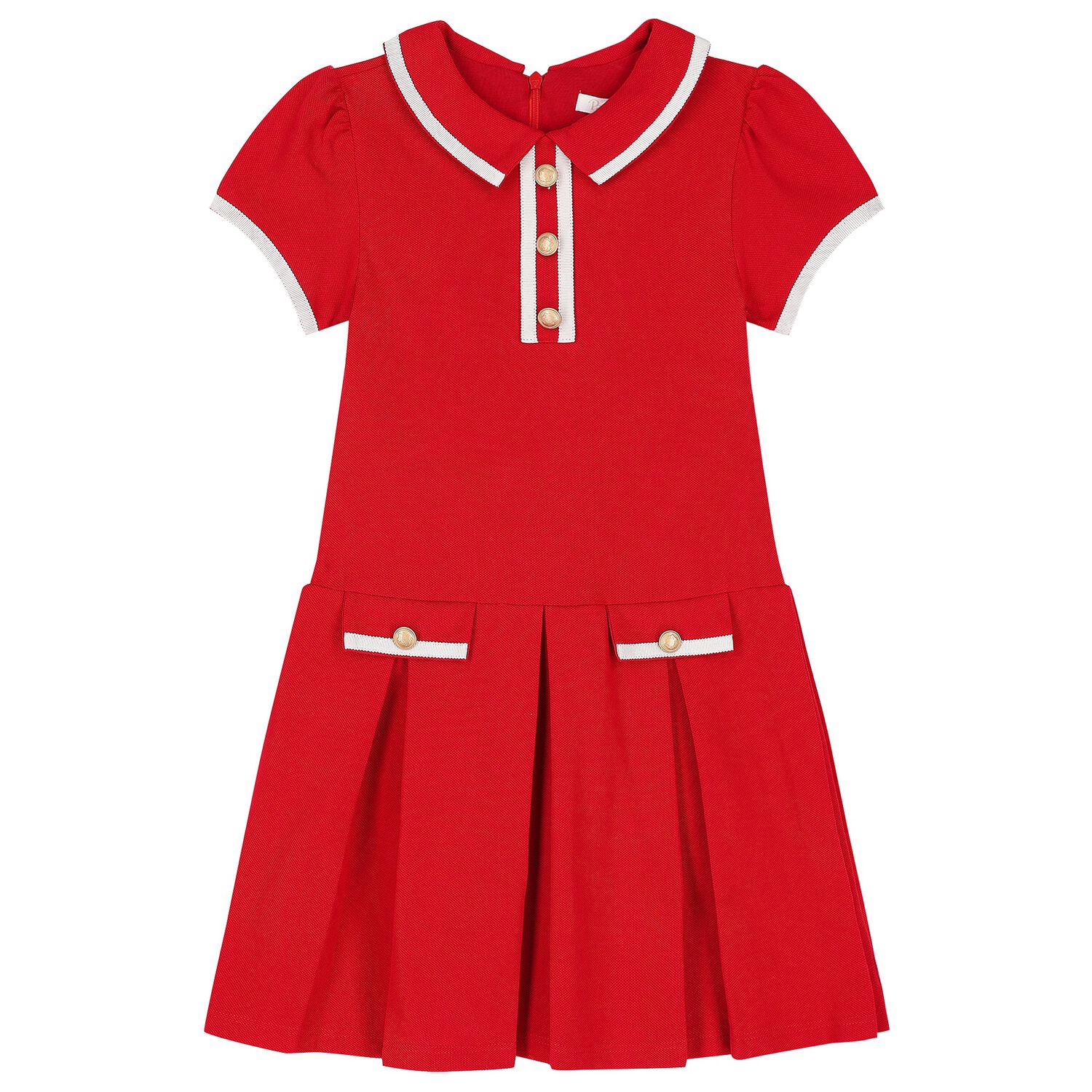 Girls Red Polo Dress, 2, hi-res