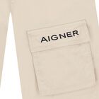 Boys Beige Logo Shorts, 2, hi-res