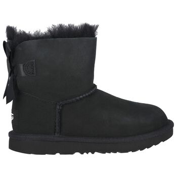Girls Black Mini Bailey Bow II Suede Boots