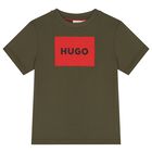 Boys Green Logo T-Shirt, 3, hi-res