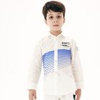 Boys White Logo Shirt, 1, hi-res