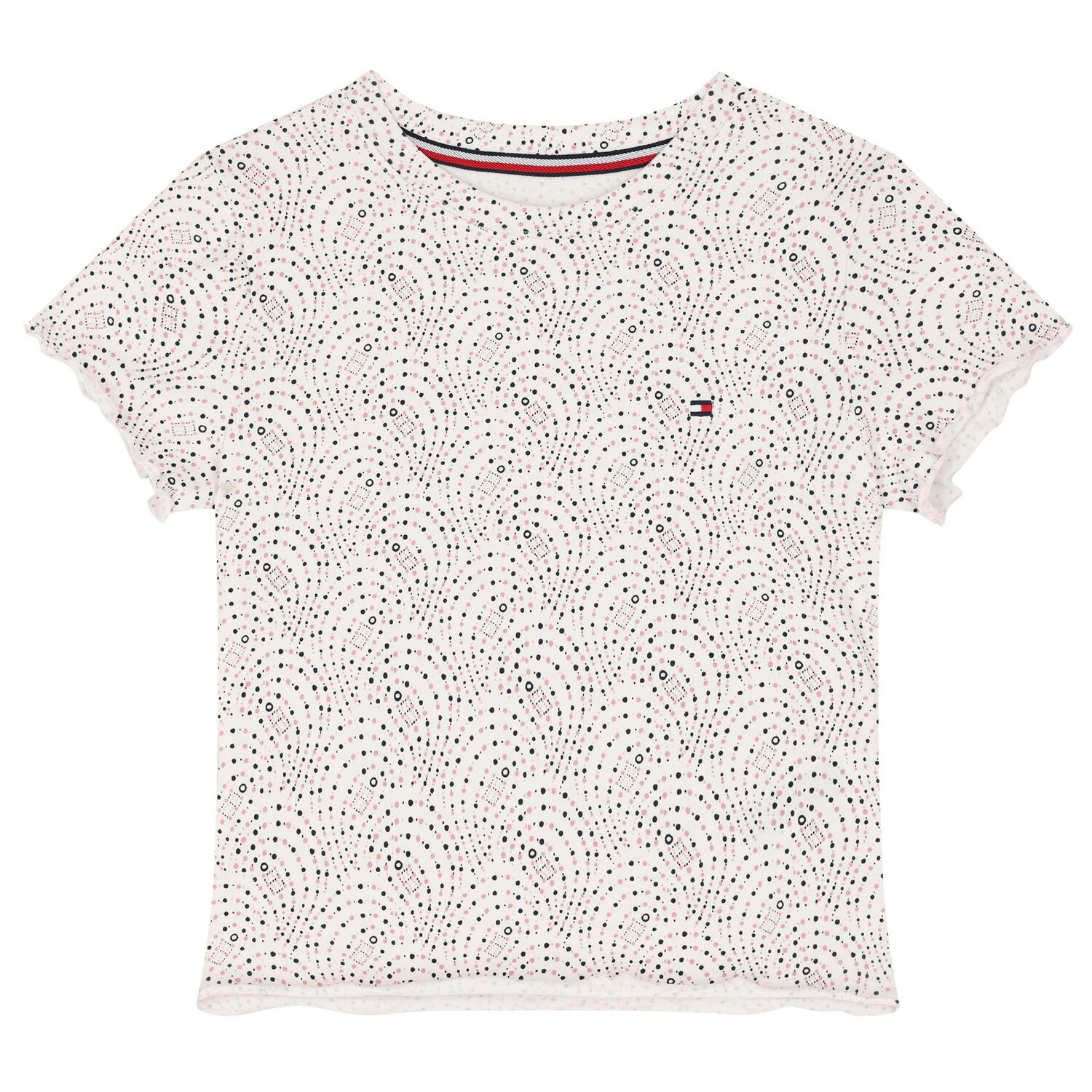 Girls Ivory & Pink Logo Pyjamas, 1, hi-res image number null
