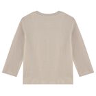 Younger Boys Beige Dogs Long Sleeve Top, 3, hi-res