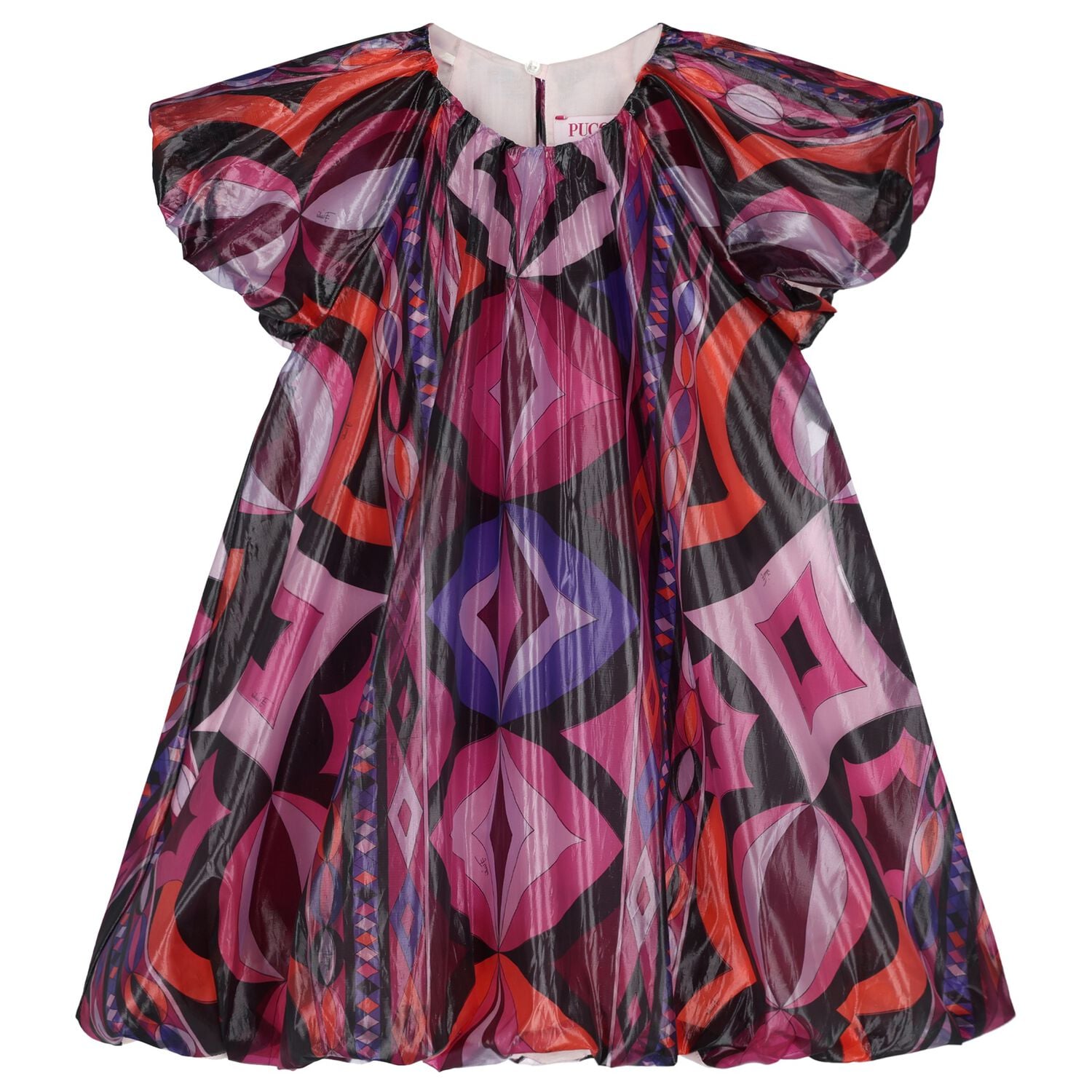 Girls Black & Pink Vortice Dress, 1, hi-res