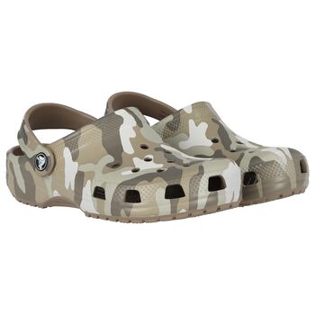 Black & Grey Classic Camo Clogs Sandals