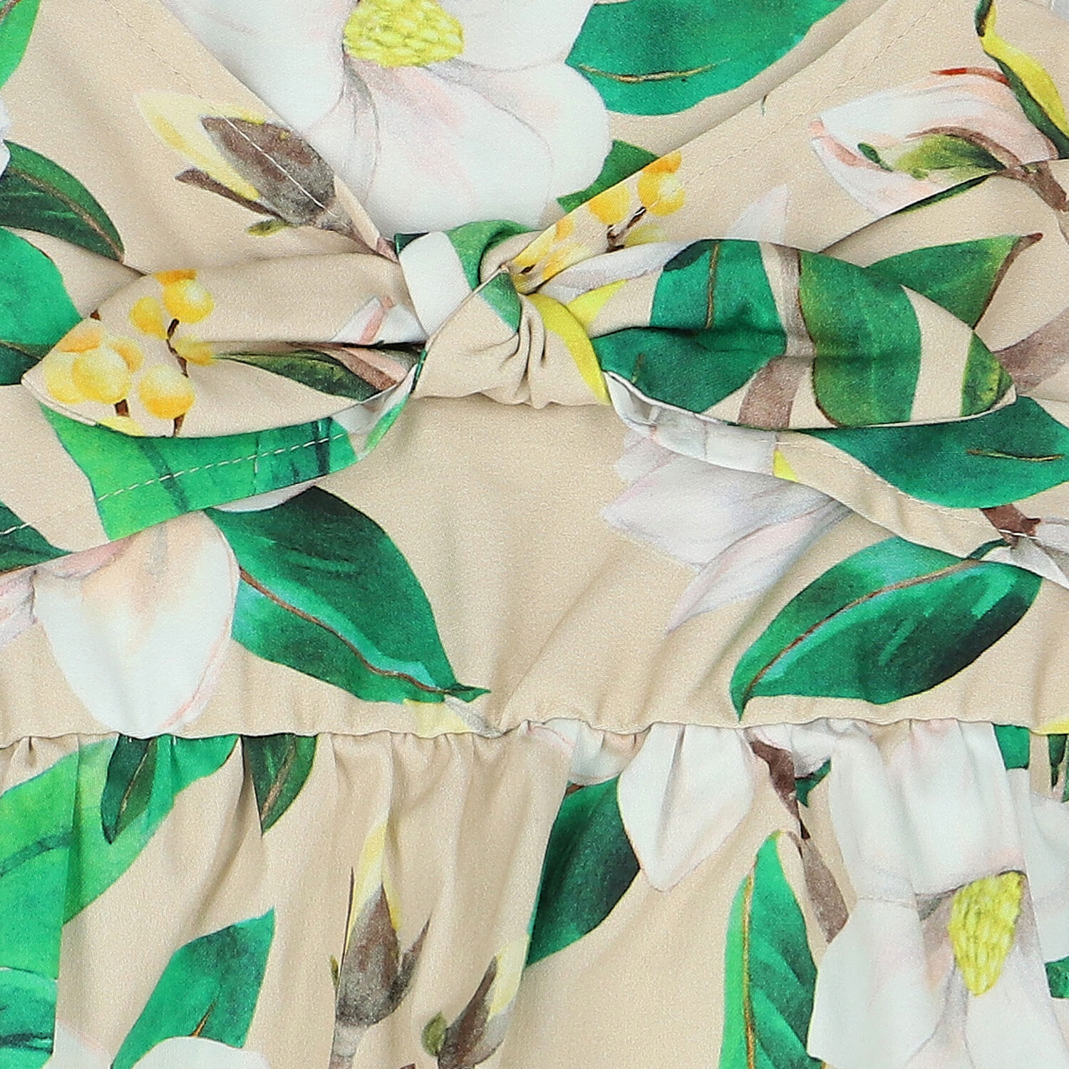 Girls Beige Floral Top, 1, hi-res