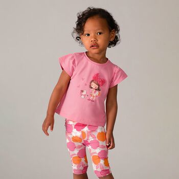 Younger Girls Pink Leggings Set