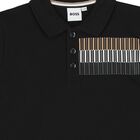 Boys Black Logo Polo Shirt, 1, hi-res