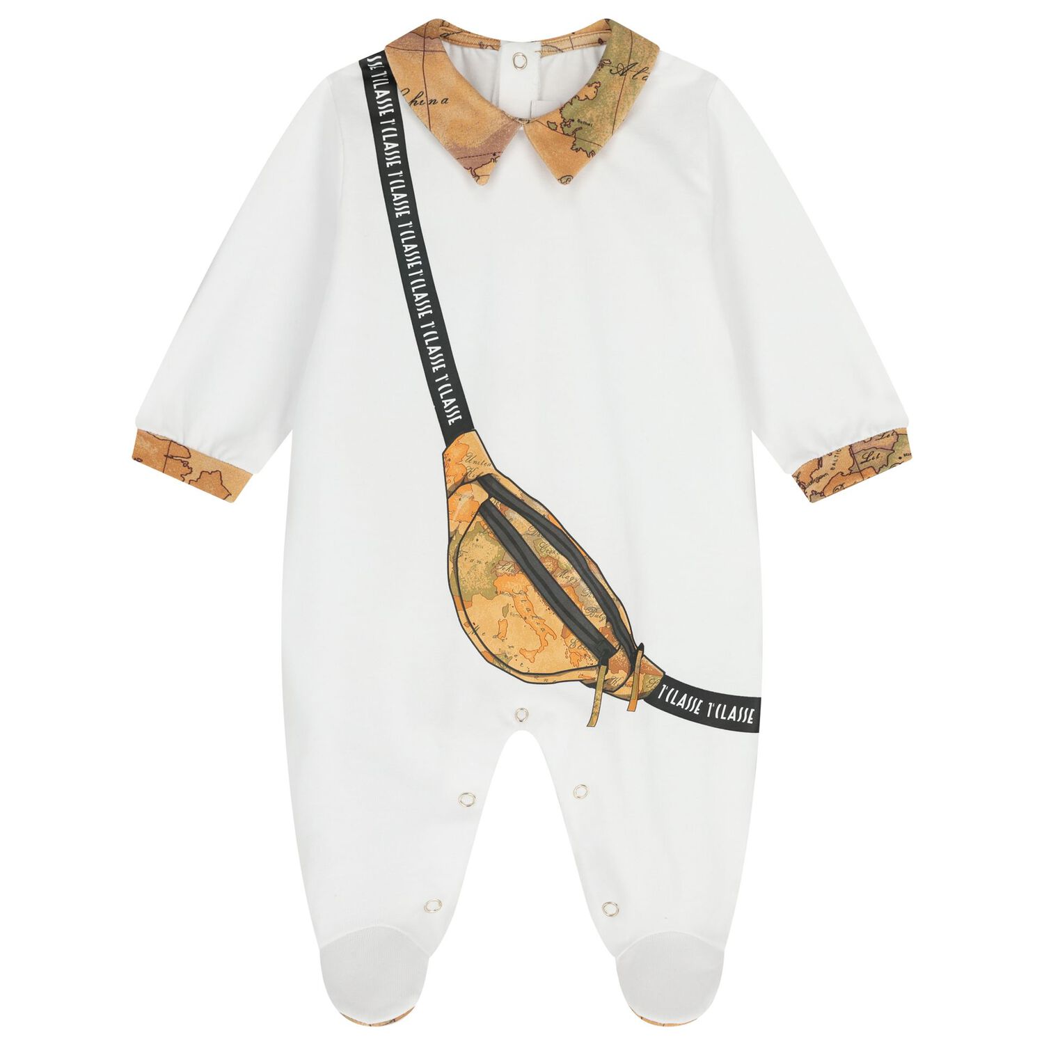 White & Beige Geo Map Babygrow Gift Set , 2, hi-res