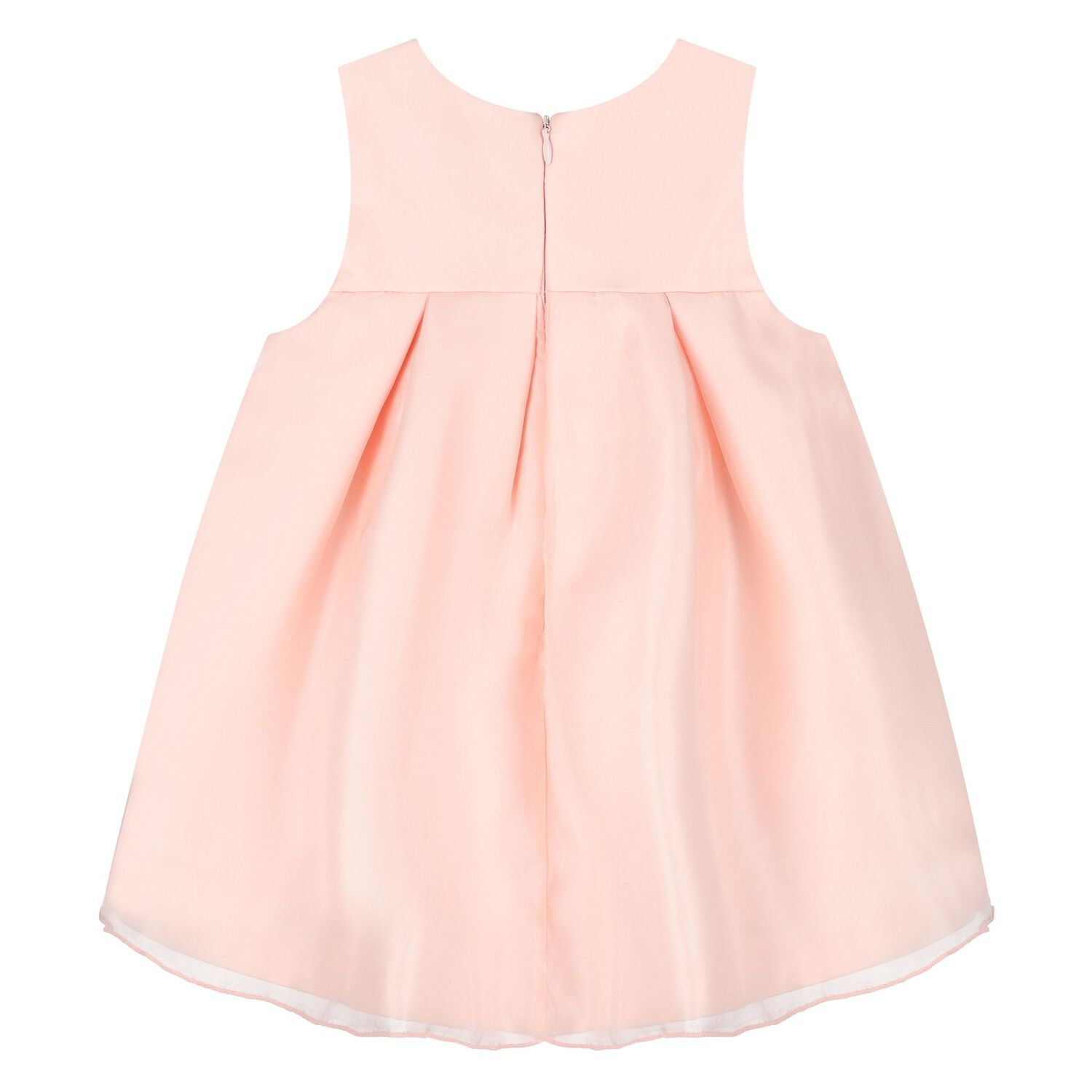 Younger Girls Pink Organza Dress, 1, hi-res