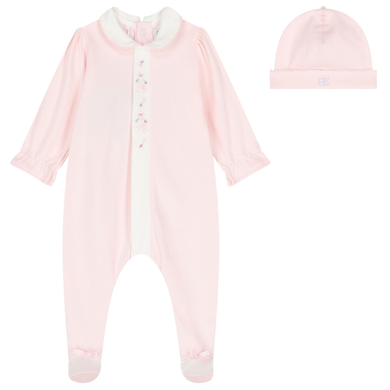 Baby Girls Pink Floral Babygrow Set, 1, hi-res