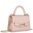Girls Metallic Pink Textured Faux Leather Handbag, 1, hi-res