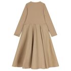 Girls Beige Logo Dress, 1, hi-res