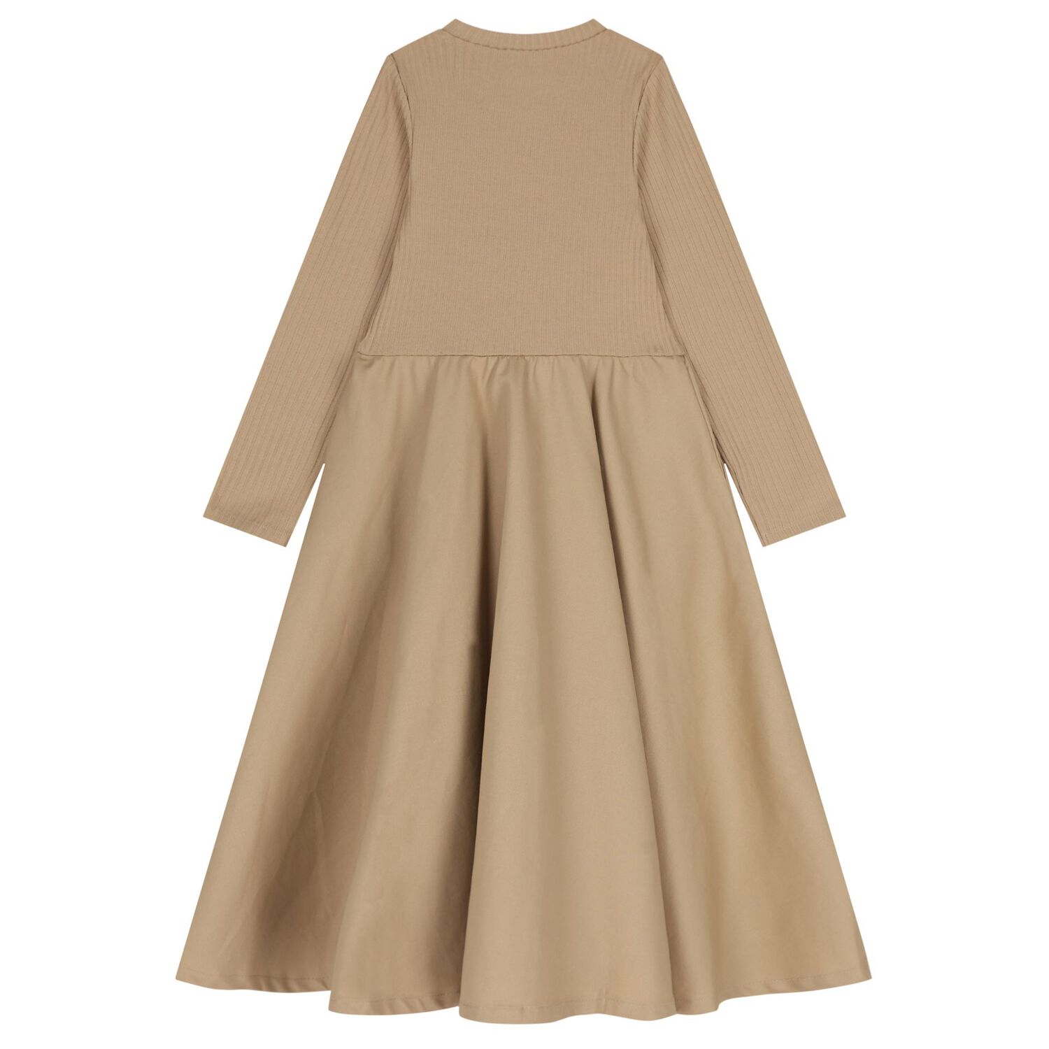 Girls Beige Logo Dress, 1, hi-res