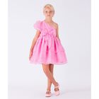 Girls Pink Floral Organza Dress, 1, hi-res