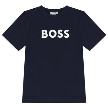 Boys Navy Blue Logo T-Shirt