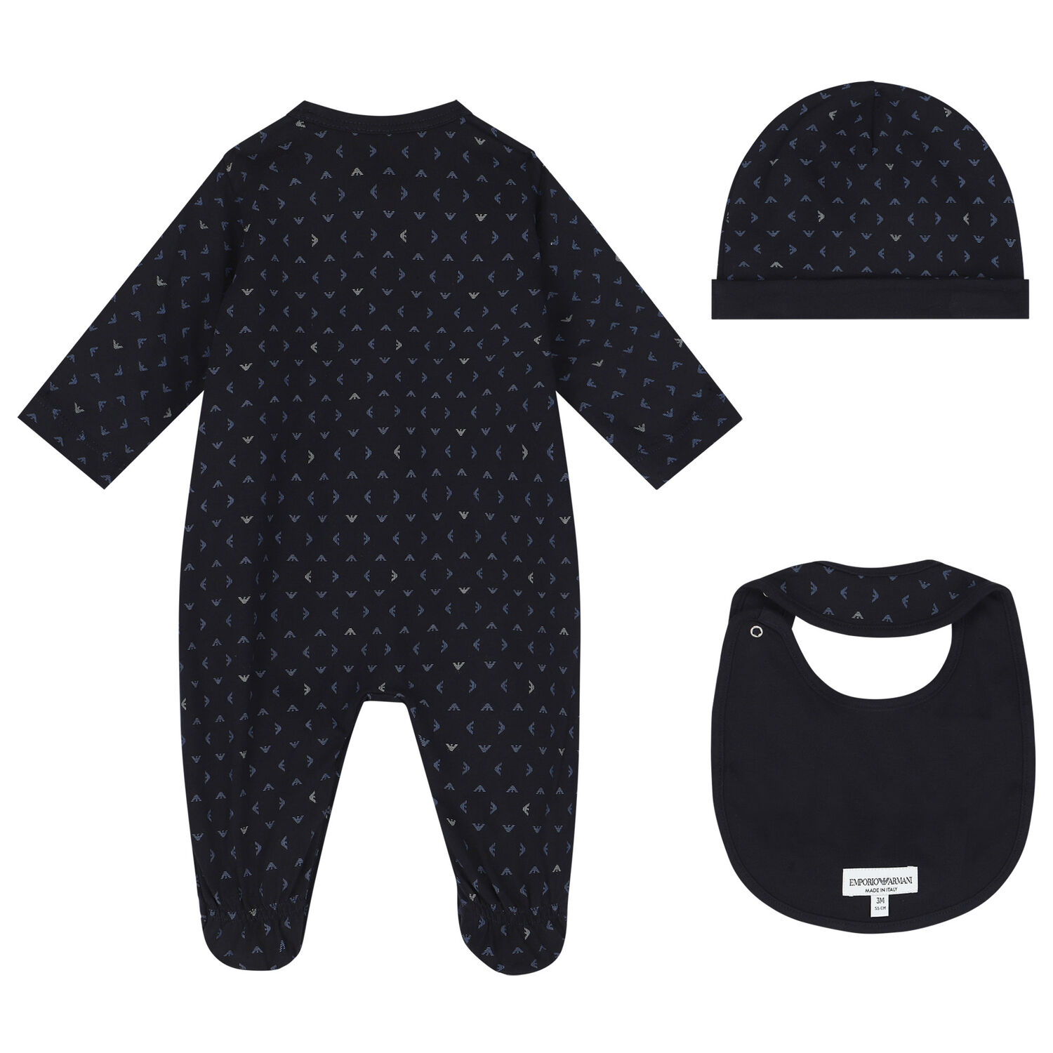 Navy Blue Logo Babygrow Gift Set, 3, hi-res