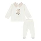 Baby Boys Ivory Teddy Bear 2 Piece Babygrow, 1, hi-res