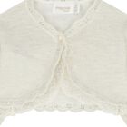 Baby Girls Ivory Knitted Cardigan, 3, hi-res