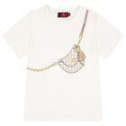 Girls Ivory Bag Logo T-Shirt, 1, hi-res