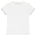 Baby Boys Beige & White Dungaree Set, 1, hi-res