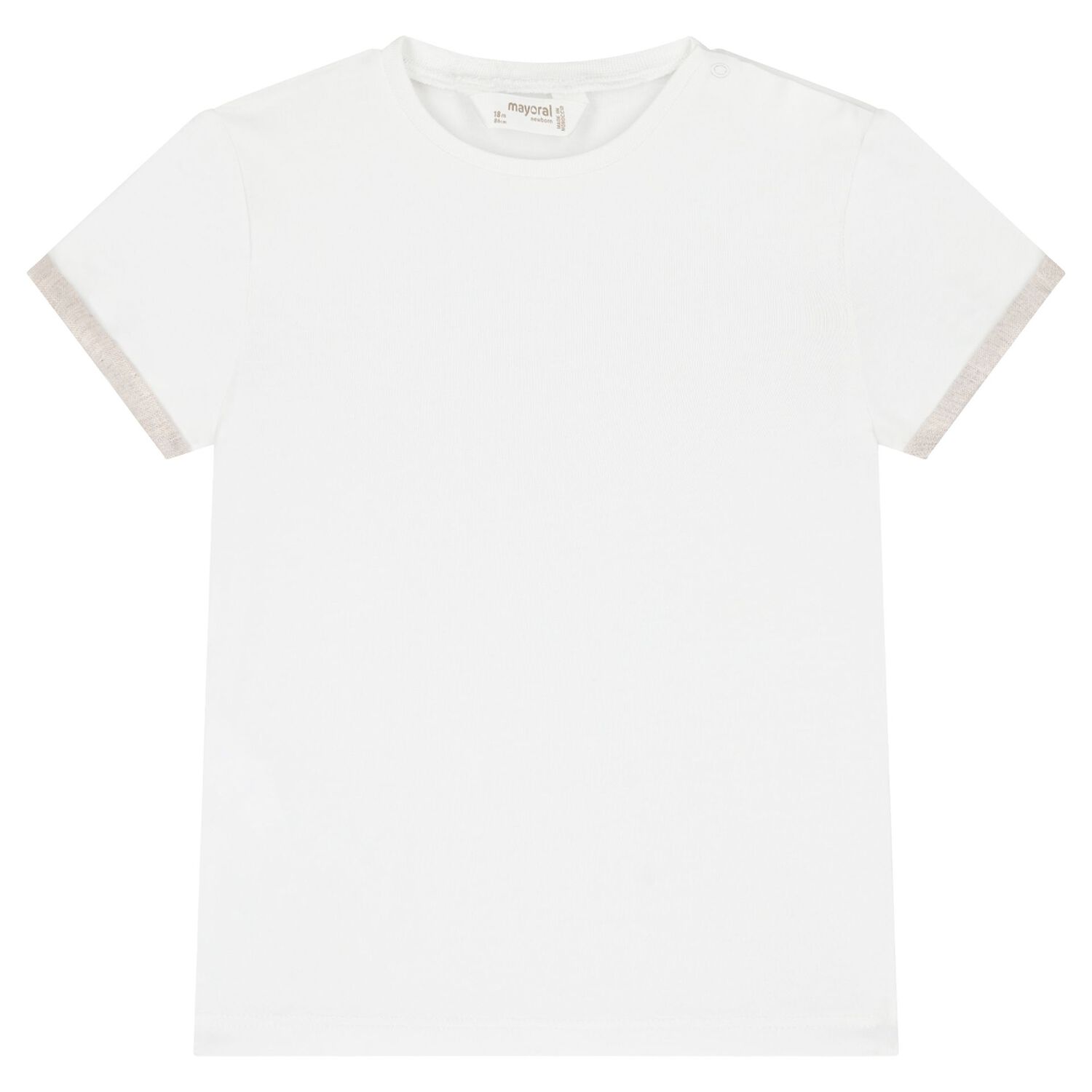 Baby Boys Beige & White Dungaree Set, 1, hi-res