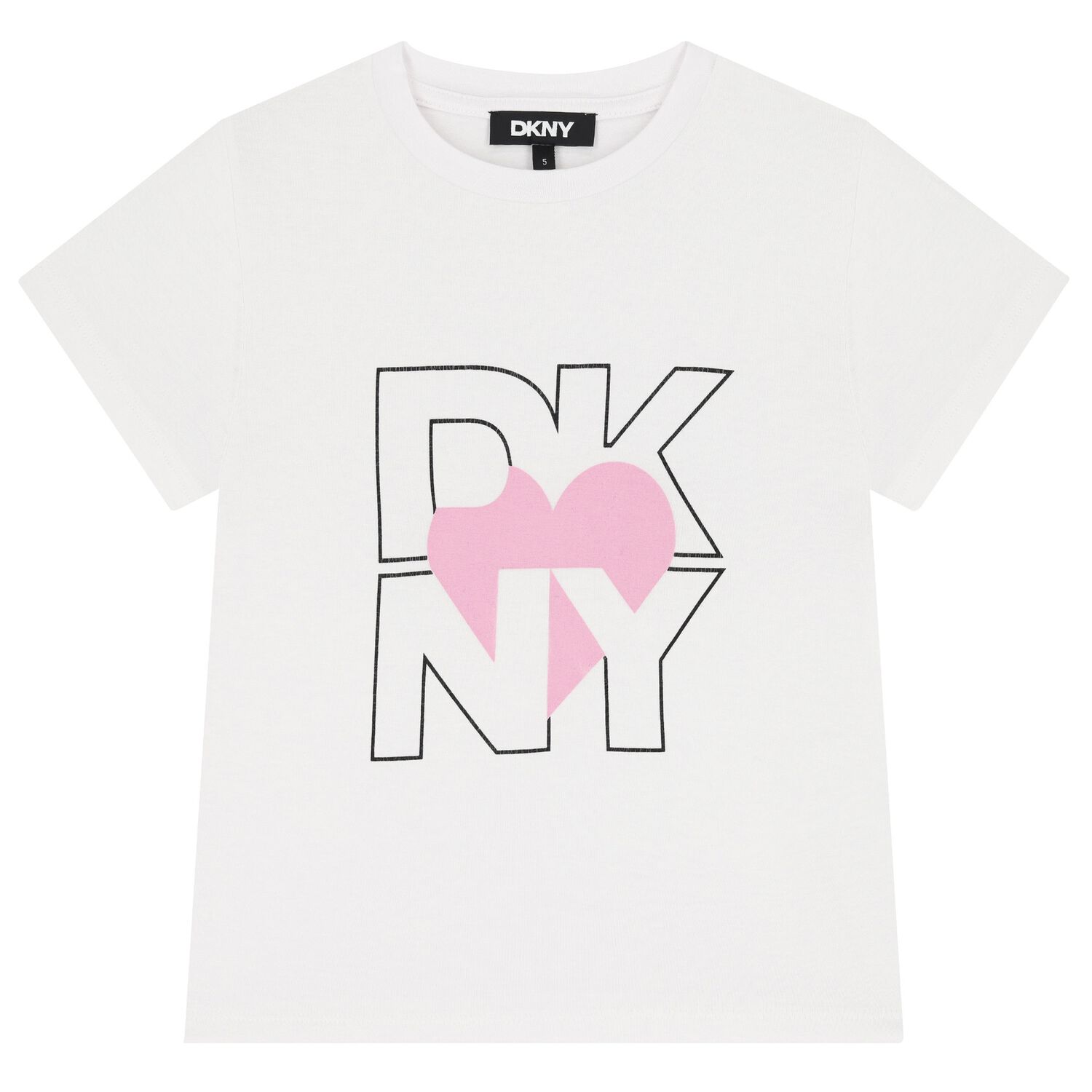 Girls White Logo Heart T-Shirt, 2, hi-res image number null