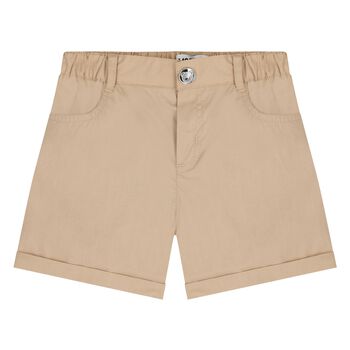 Younger Beige Logo Shorts