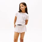 Girls Ivory & Pink Logo Pyjamas, 1, hi-res