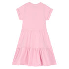 Girls Pink Logo Dress, 3, hi-res