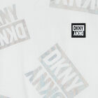 Girls White Iridescent Logo Dress, 1, hi-res