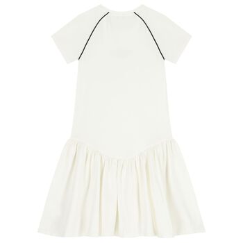 Girls Ivory Logo Dress