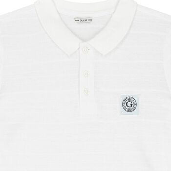 Boys White Logo Polo Shirt