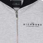 Boys Grey Logo Hooded Top, 1, hi-res