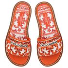 Girls White & Orange Canvas Majolica Sliders, 1, hi-res