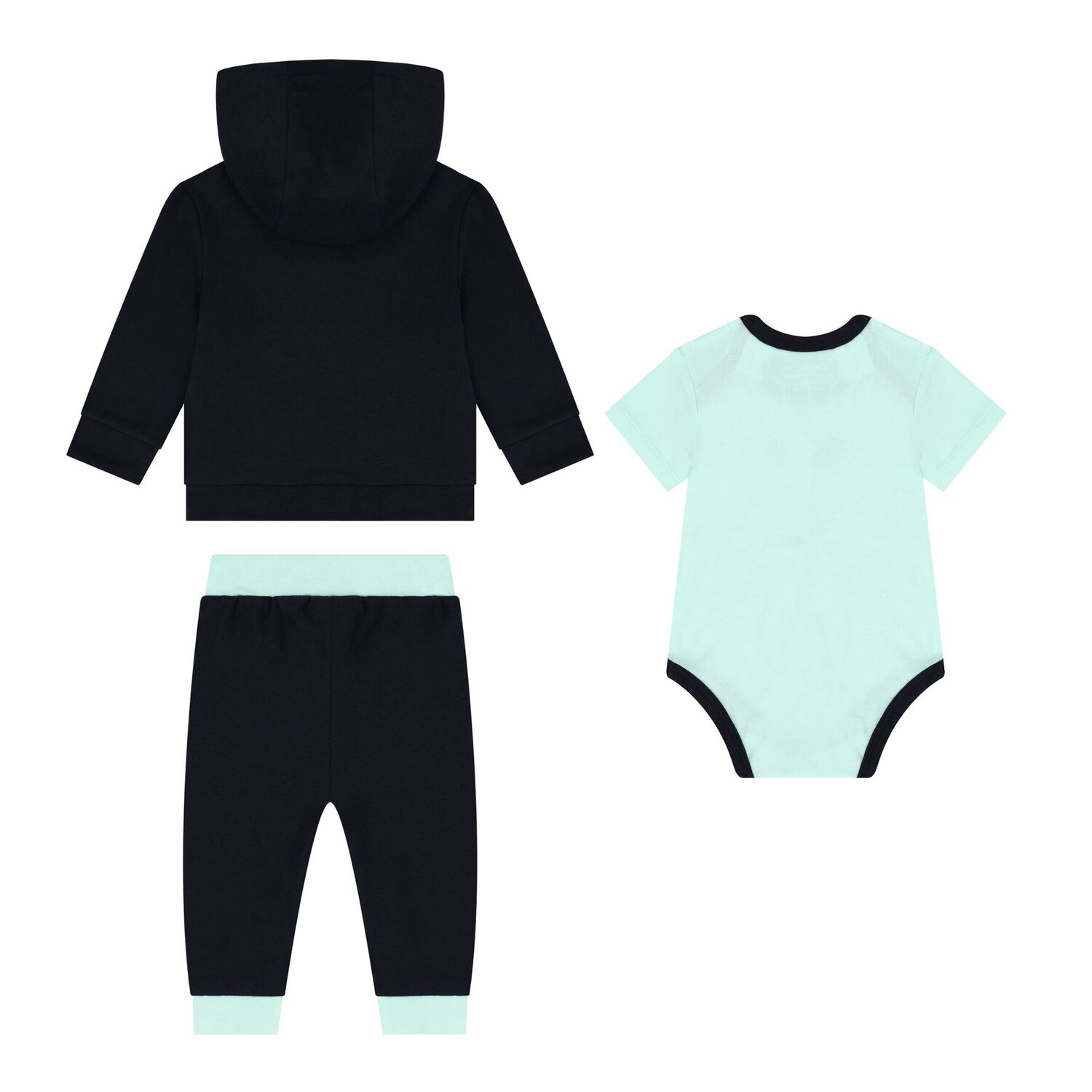 Baby Boys Navy Blue & Green Logo 3-Piece Tracksuit, 1, hi-res