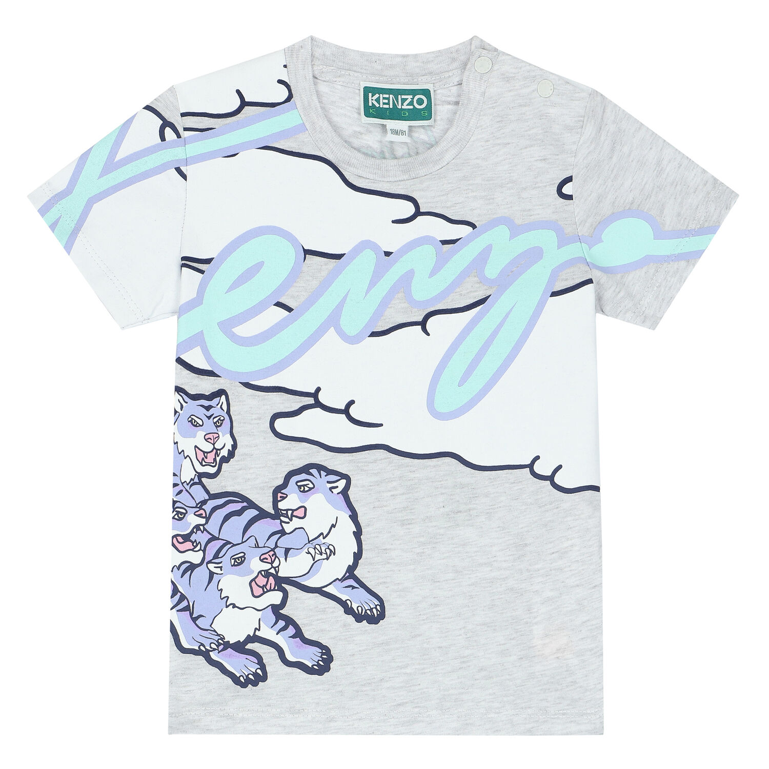 Younger Boys Grey Logo T-Shirt, 1, hi-res