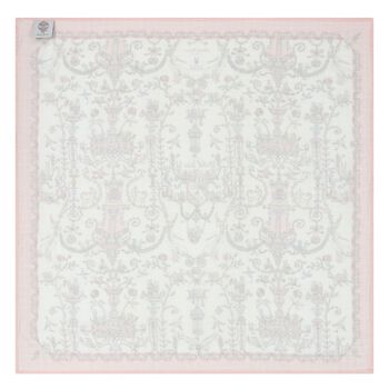 Ivory & Pink Toile de Jouy Swaddle Carré Blanket