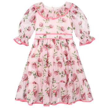 Girls Pink Floral Dress