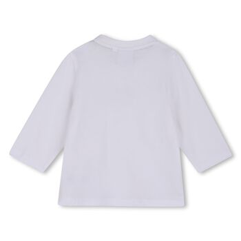 Younger Boys Mini Me White Logo Long Sleeve Top