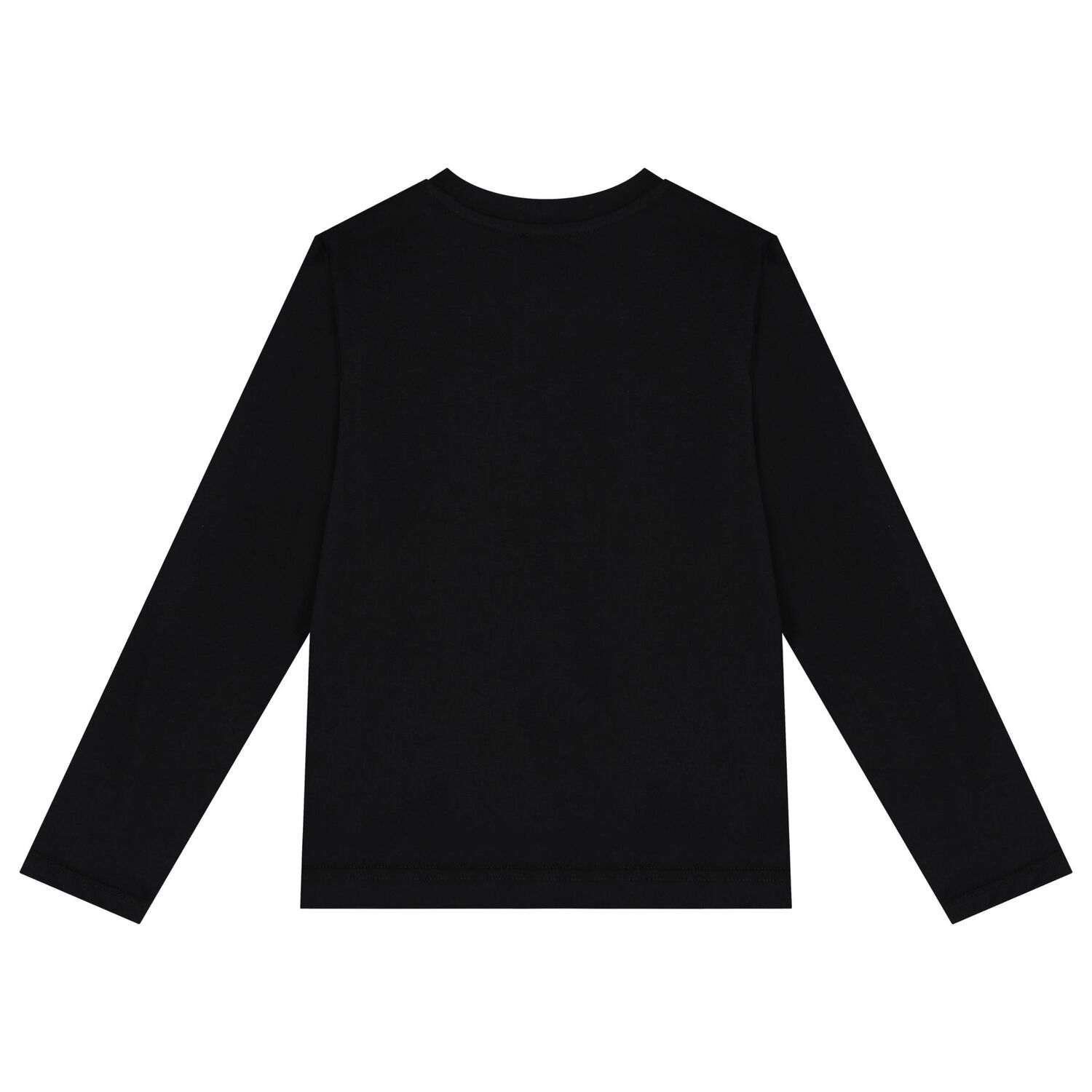 Girls Black Logo Long Sleeve Top, 1, hi-res