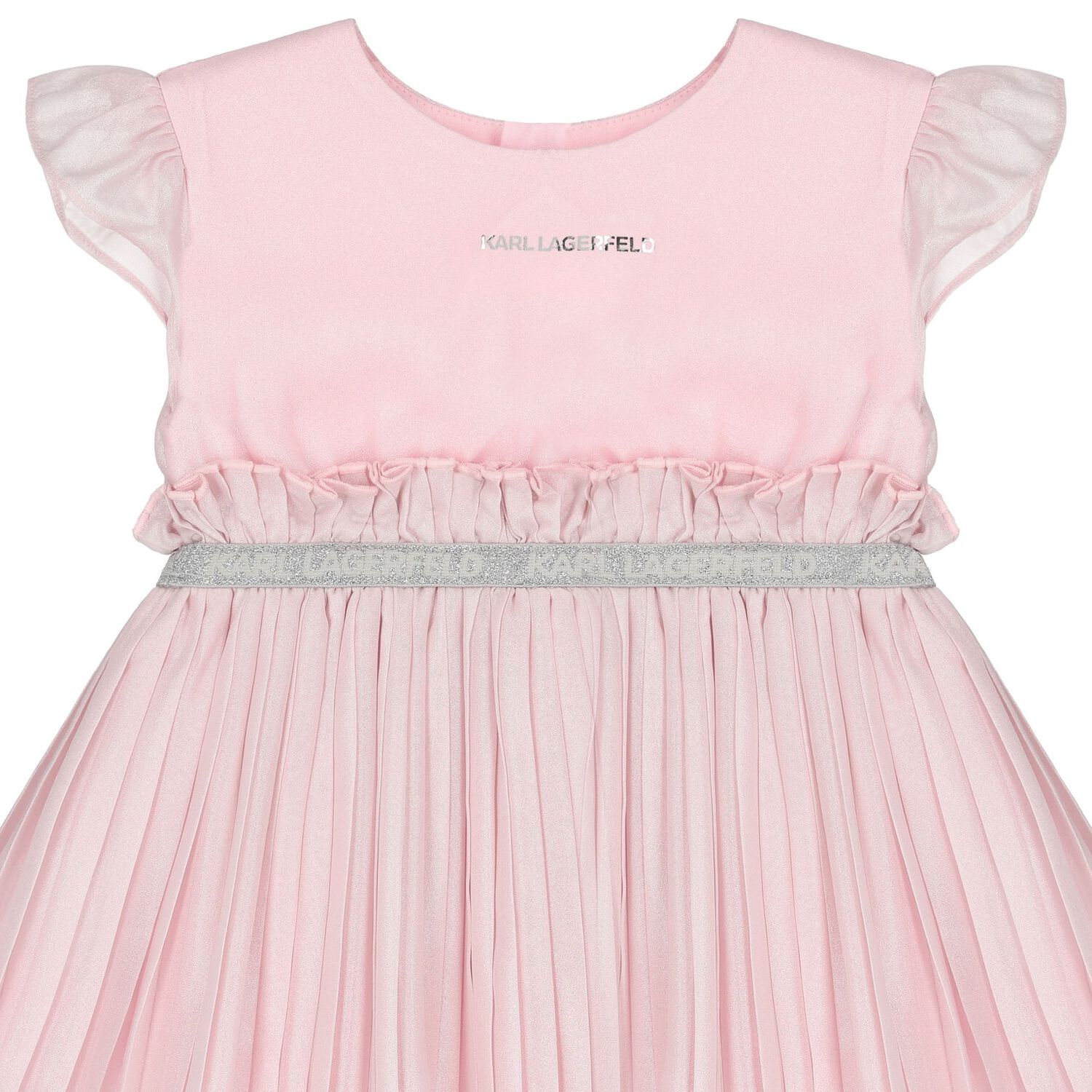Girls Pink Logo Pleated Dress, 1, hi-res