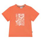 Younger Boys Orange Logo T-Shirt, 1, hi-res