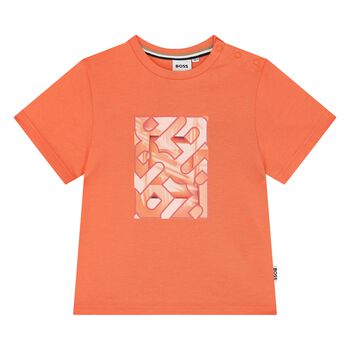 Younger Boys Orange Logo T-Shirt